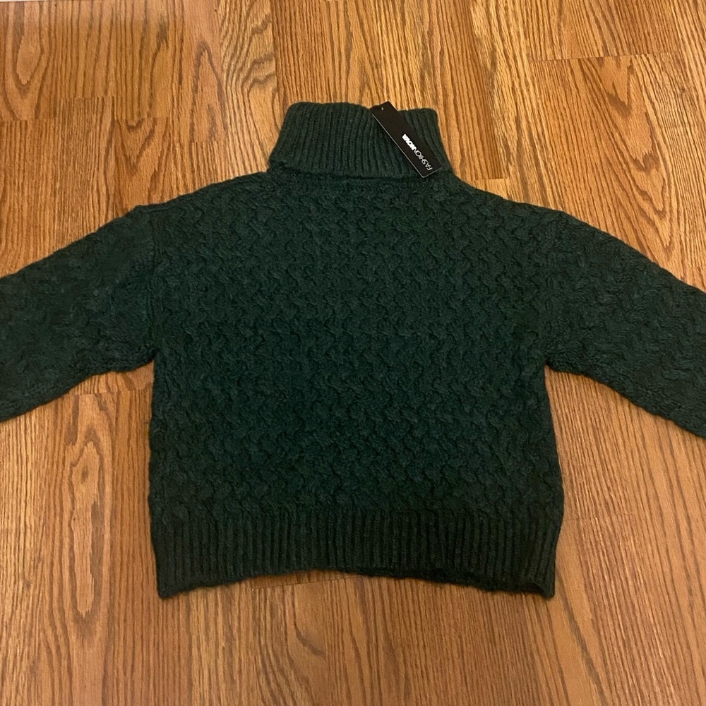 Fashion Nova Dark Green Turtleneck Sweater